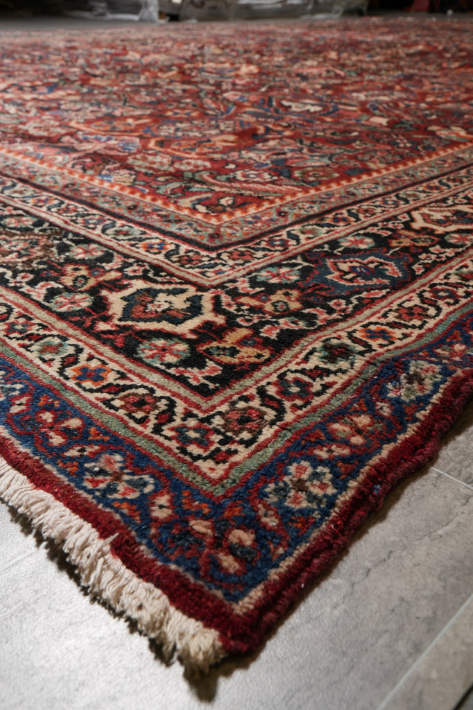 10.6 x 17 Antique Persian Mahal Estate Rug 1960's #F-4499