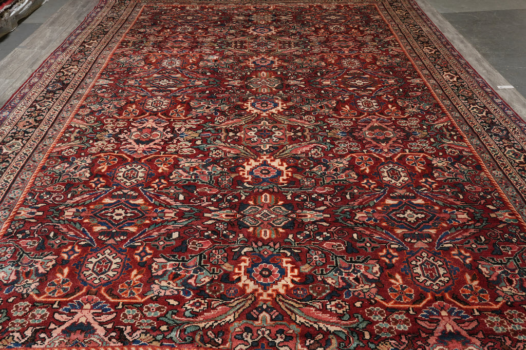 10.6 x 17 Antique Persian Mahal Estate Rug 1960's #F-4499