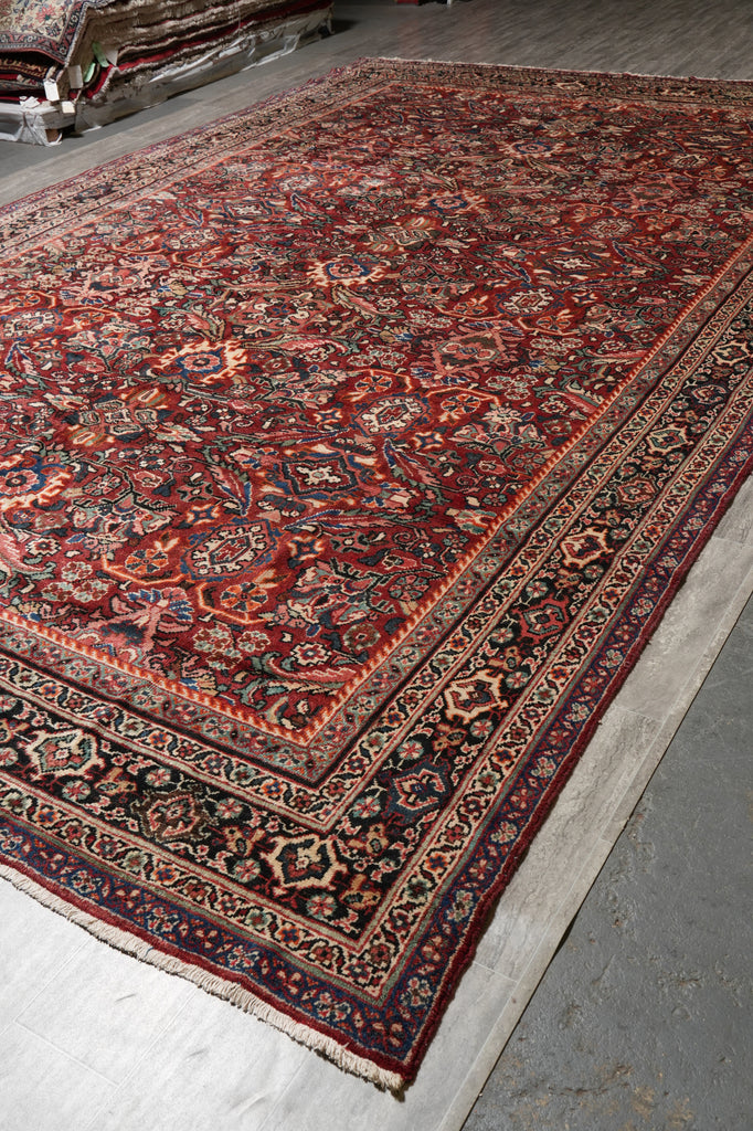10.6 x 17 Antique Persian Mahal Estate Rug 1960's #F-4499