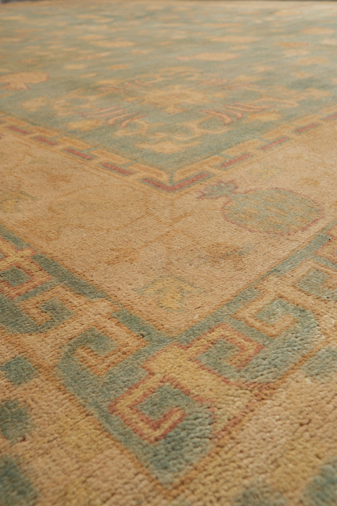 9 x 12 New Handmade Peshawar Chobi Rug Green Gold #F-4192
