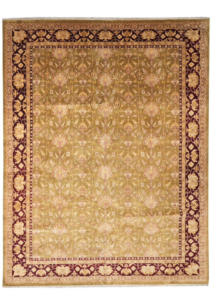 12 x 15.2 New Quality Agra Rug Olive Burgundy