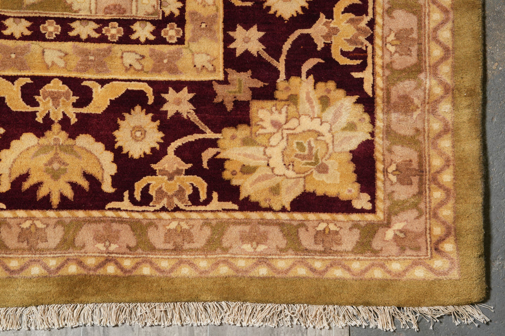 12 x 15 New Quality Agra Rug Olive Burgundy #PIX-156