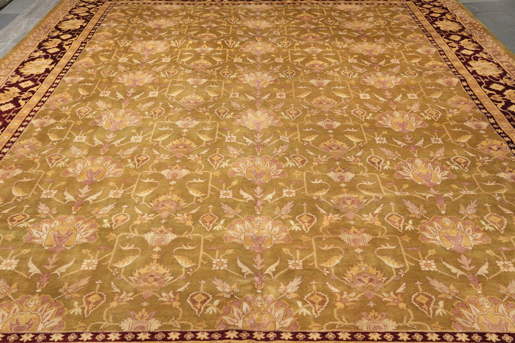 12 x 15 New Quality Agra Rug Olive Burgundy #PIX-156