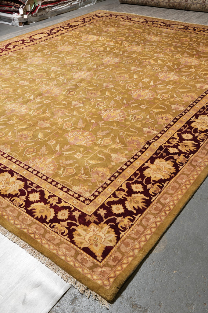 12 x 15 New Quality Agra Rug Olive Burgundy #PIX-156