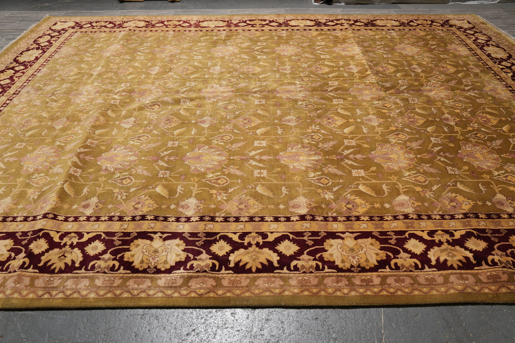 12 x 15.2 New Quality Agra Rug Olive Burgundy