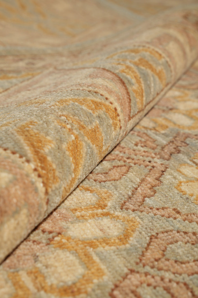 8.8 x 11.8 New Chobi Peshawar Zigler Carpet Green Gold Brown #F-4193