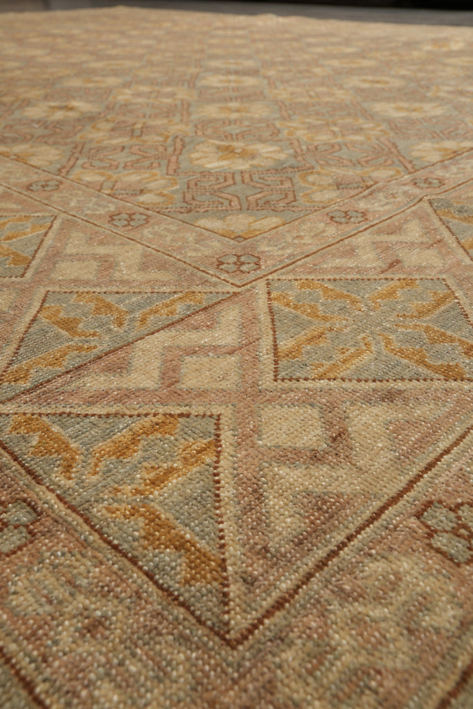 8.8 x 11.8 New Chobi Peshawar Zigler Carpet Green Gold Brown #F-4193