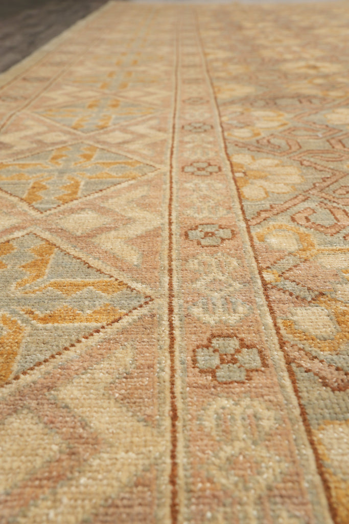 8.8 x 11.8 New Chobi Peshawar Zigler Carpet Green Gold Brown #F-4193
