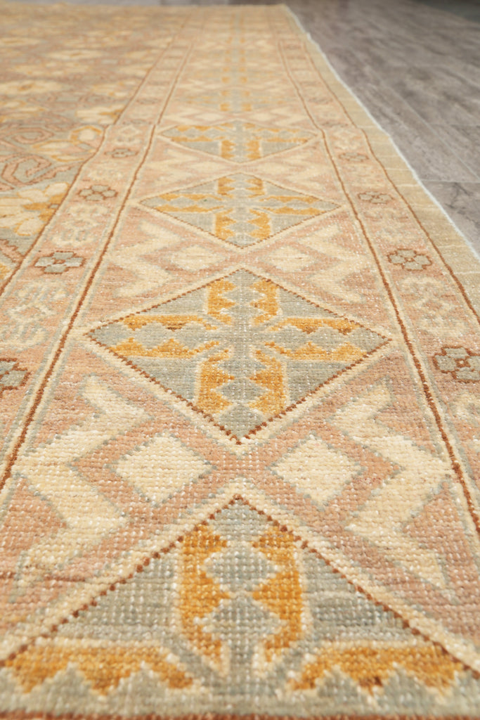 8.8 x 11.8 New Chobi Peshawar Zigler Carpet Green Gold Brown #F-4193