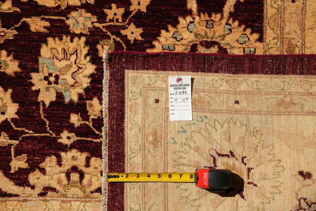 9 x 11.9 Shiny Burgundy Wool New Zigler Chobi Rug Rich Carpet #F-4194