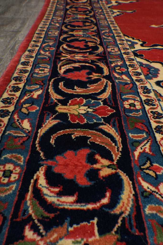 7 x 10.8 Persian Sarouk Rug Coral Red 72410