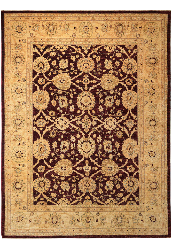 9 x 11.9 Shiny Burgundy Wool New Zigler Chobi Rug Rich Carpet