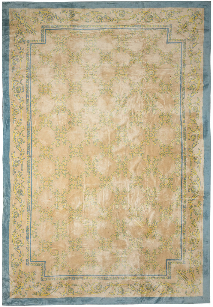 13.7 x 19.9 Oversize Old Rug Transitional French 1950's