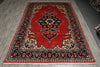 Load image into Gallery viewer, 7 x 10.8 Persian Sarouk Rug Coral Red 72410