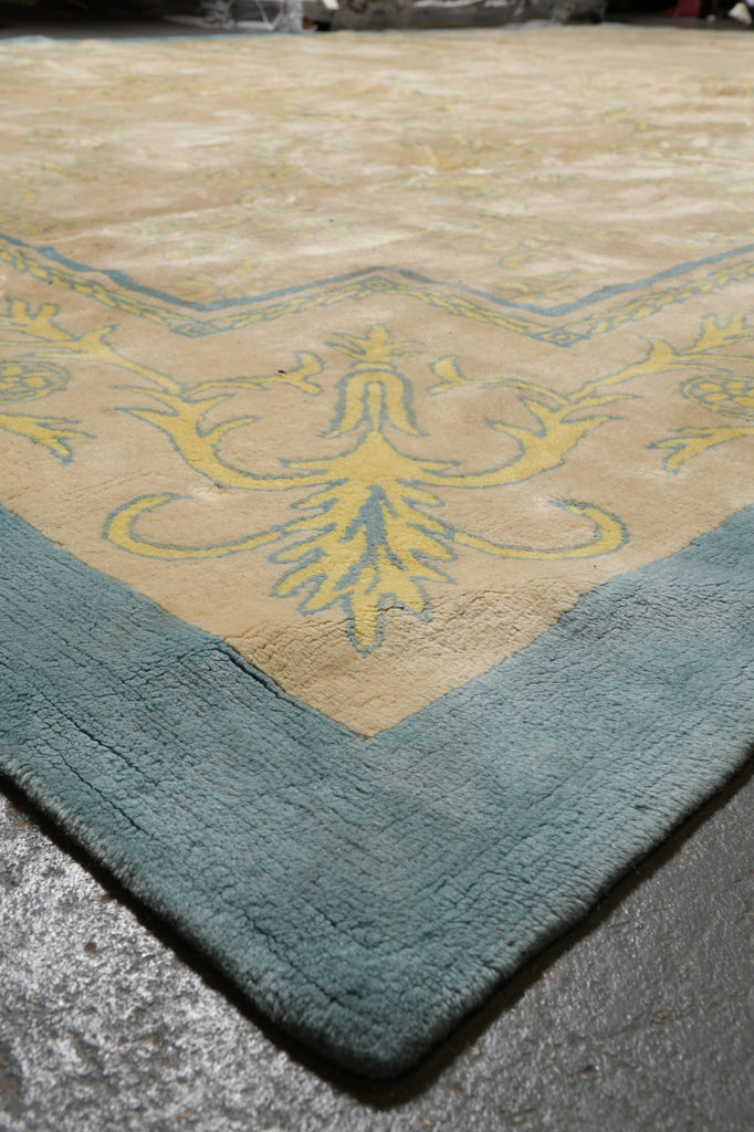 13.7 x 19.9 Oversize Old Rug Transitional French 1950's #F-4500