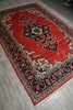 Load image into Gallery viewer, 7 x 10.8 Persian Sarouk Rug Coral Red 72410