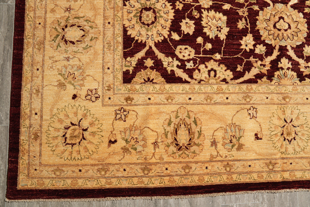 9 x 11.9 Shiny Burgundy Wool New Zigler Chobi Rug Rich Carpet #F-4194