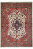 Load image into Gallery viewer, 7 x 8.8 Ivory Fine Persian Lilihan Sarouk Rug 72370