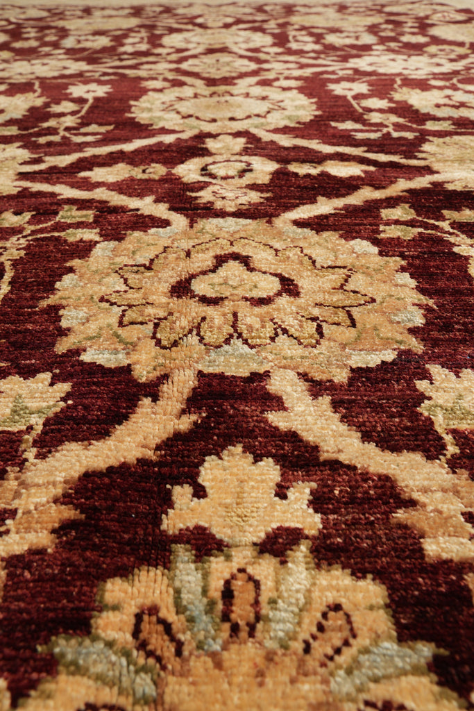 9 x 11.9 Shiny Burgundy Wool New Zigler Chobi Rug Rich Carpet #F-4194