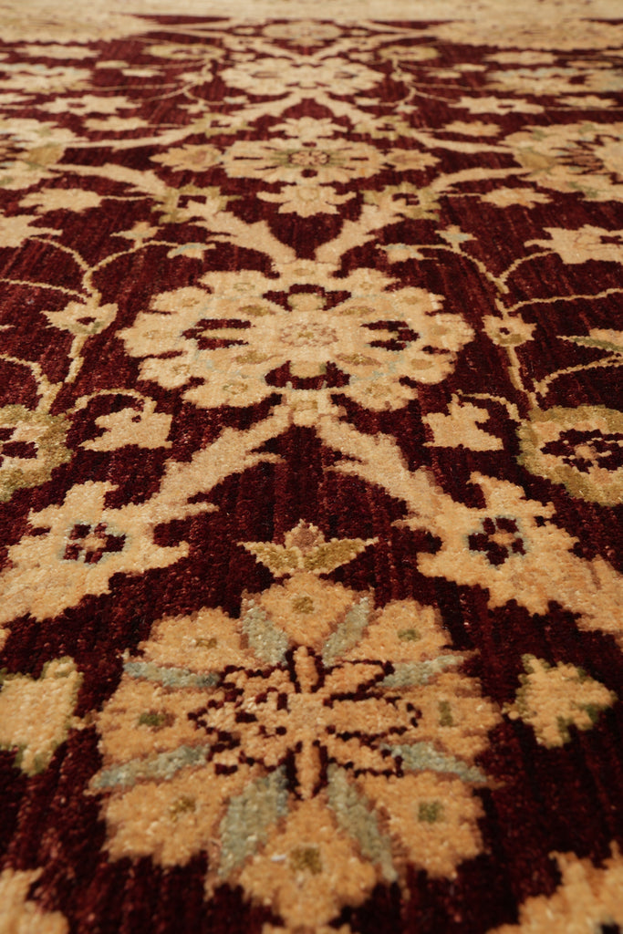 9 x 11.9 Shiny Burgundy Wool New Zigler Chobi Rug Rich Carpet #F-4194