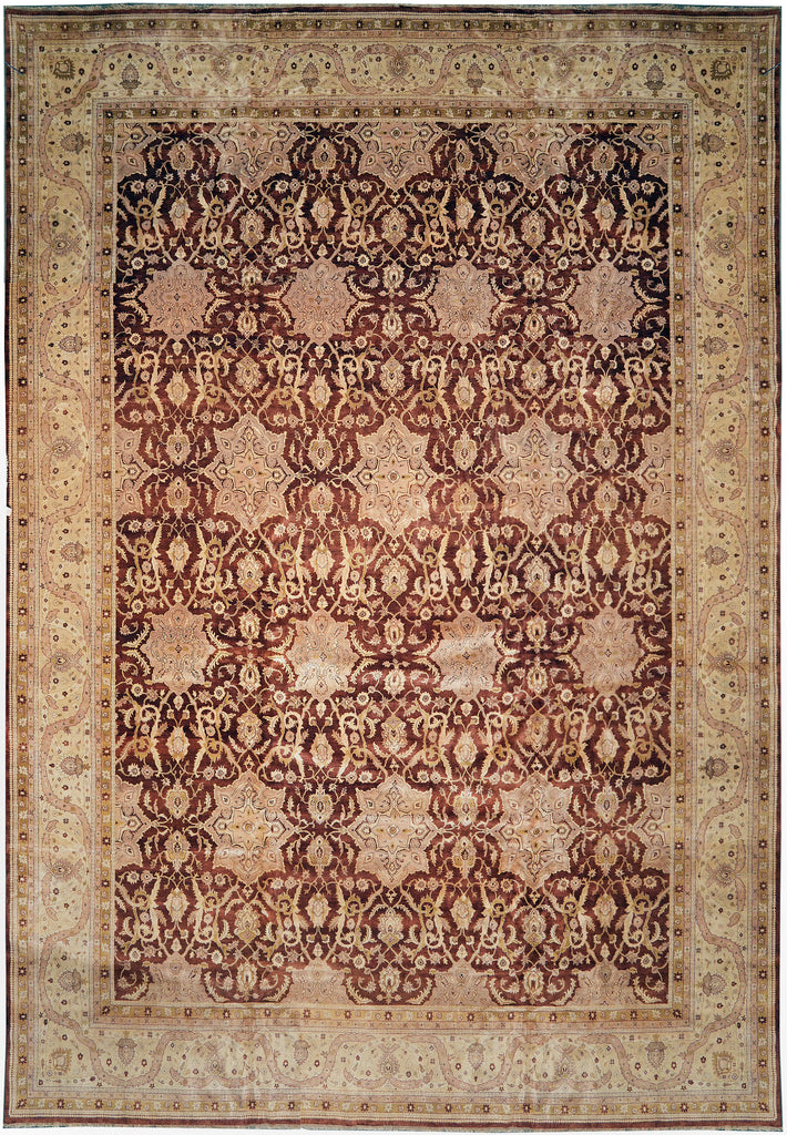 18.2 x 26.8 Over Size Mansion Rug Rust Gold Sale