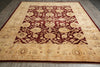 Load image into Gallery viewer, 9 x 11.9 Shiny Burgundy Wool New Zigler Chobi Rug Rich Carpet