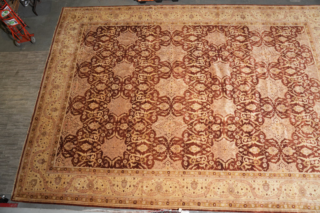 18.2 x 26.8 Over Size Mansion Rug Rust Gold Sale