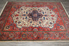 Load image into Gallery viewer, 7 x 8.8 Ivory Fine Persian Lilihan Sarouk Rug 72370