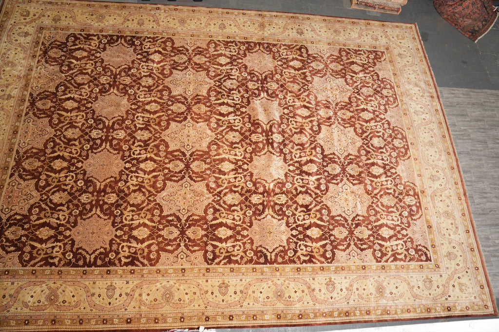 18 x 26.8 Over Size Mansion Rug Rust Gold Sale #PIX-8