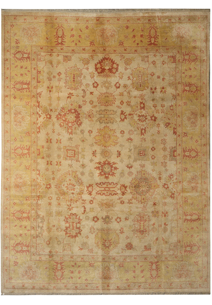 9.2 x 12 Beige Gold Zigler Chobi Peshawar Rug 