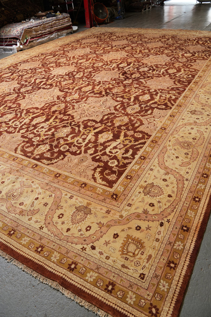 18 x 26.8 Over Size Mansion Rug Rust Gold Sale #PIX-8