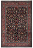 Load image into Gallery viewer, 7.3 x 10.4 Midnight Blue Pink Fine Persian Sarouk Rug 72400