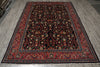 Load image into Gallery viewer, 7.3 x 10.4 Midnight Blue Pink Fine Persian Sarouk Rug 72400