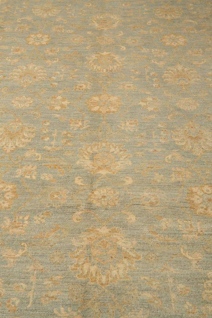 9 x 11 Green Gold New Zigler Chobi Peshawar Rug #F-4196