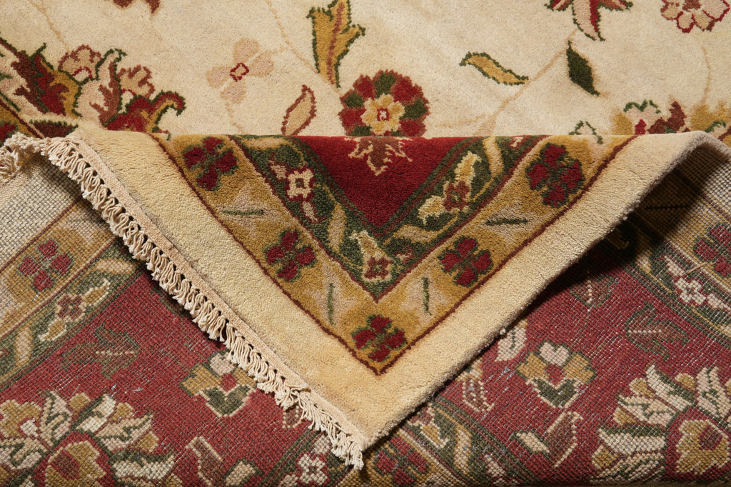 12 x 15 New Handmade Quality Wool Rug Ivory Rust Red #PIX-12880