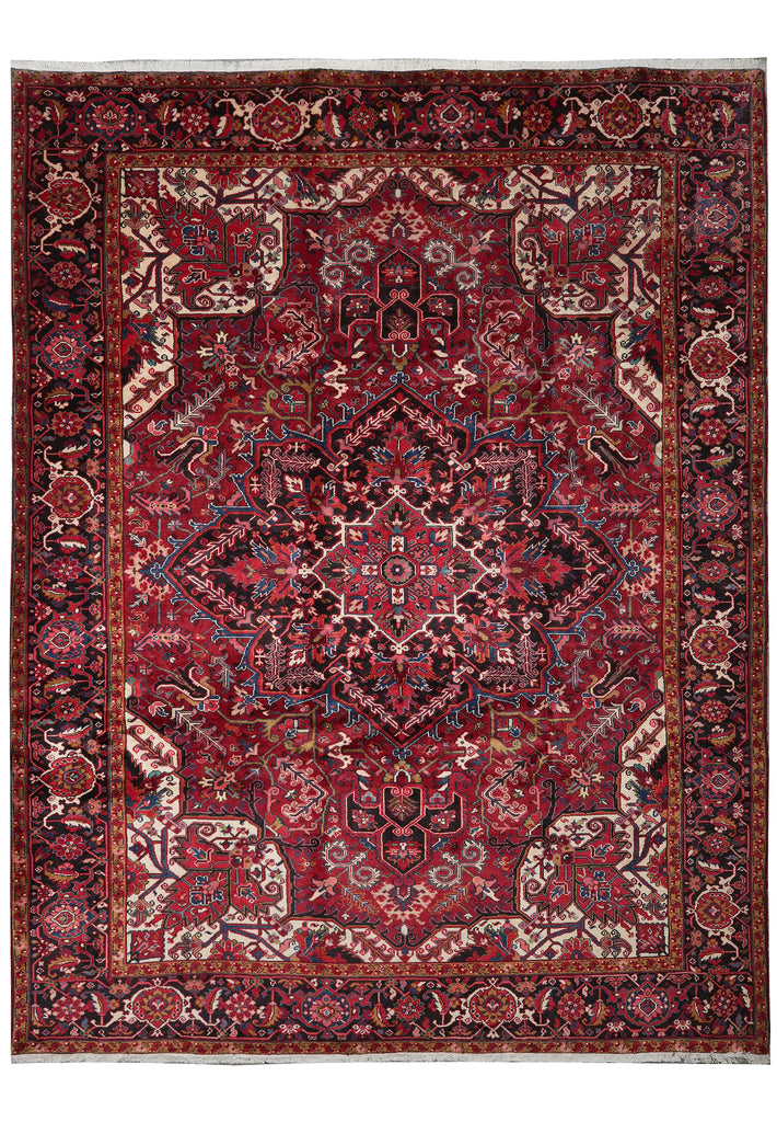 10 x 12.8 Authentic Persian Heriz Rug Tribal Iran #80038