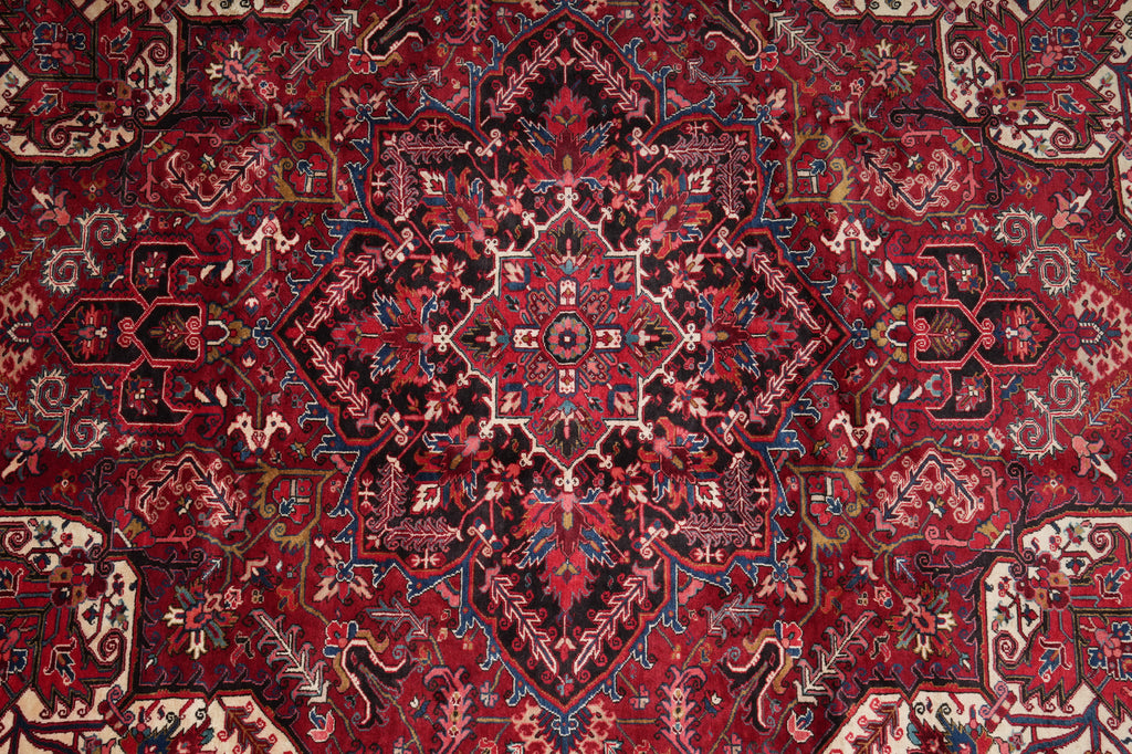 10 x 12.8 Authentic Persian Heriz Rug Tribal Iran #80038