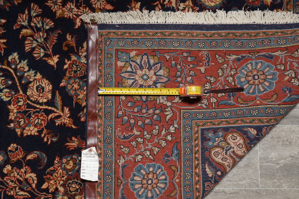 7.3 x 9.5 Dark Blue Fine Quality Persian Sarouk Rug 72321