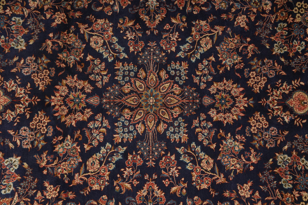 7.3 x 9.5 Dark Blue Fine Quality Persian Sarouk Rug 72321