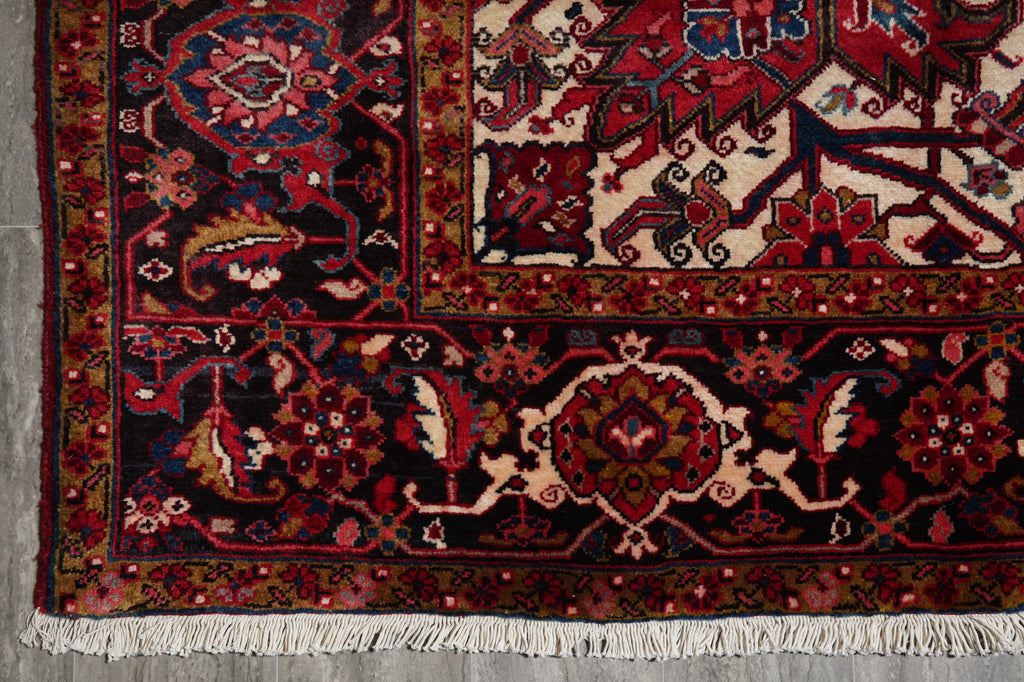 10 x 12.8 Authentic Persian Heriz Rug Tribal Iran #80038