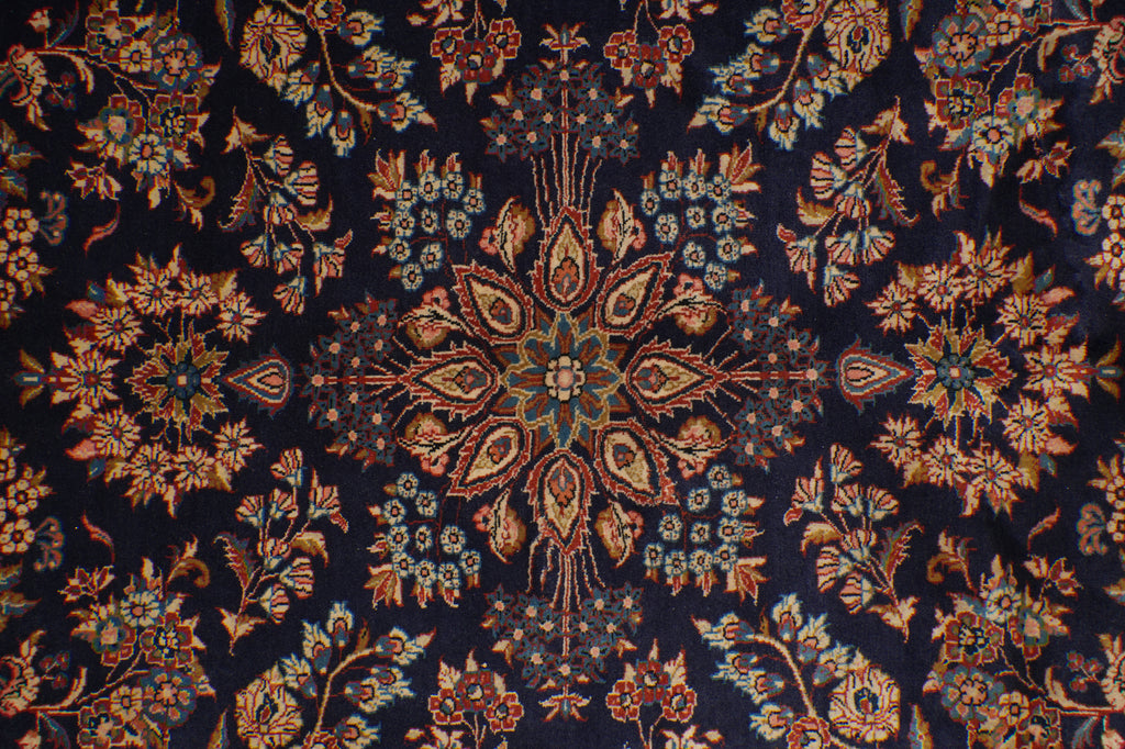 7.3 x 9.5 Dark Blue Fine Quality Persian Sarouk Rug 72321