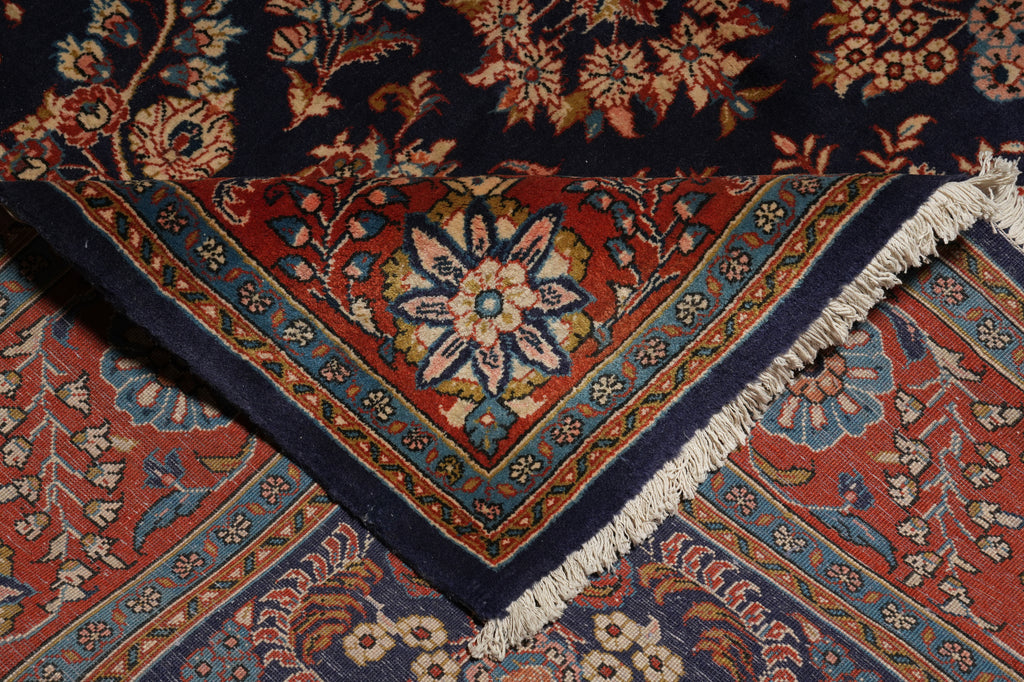 7.3 x 9.5 Dark Blue Fine Quality Persian Sarouk Rug 72321