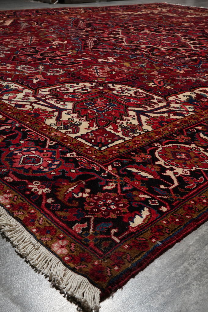 10 x 12.8 Authentic Persian Heriz Rug Tribal Iran #80038