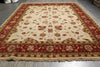 Load image into Gallery viewer, 12 x 15 New Handmade Quality Wool Rug Ivory Rust Red #PIX-12880