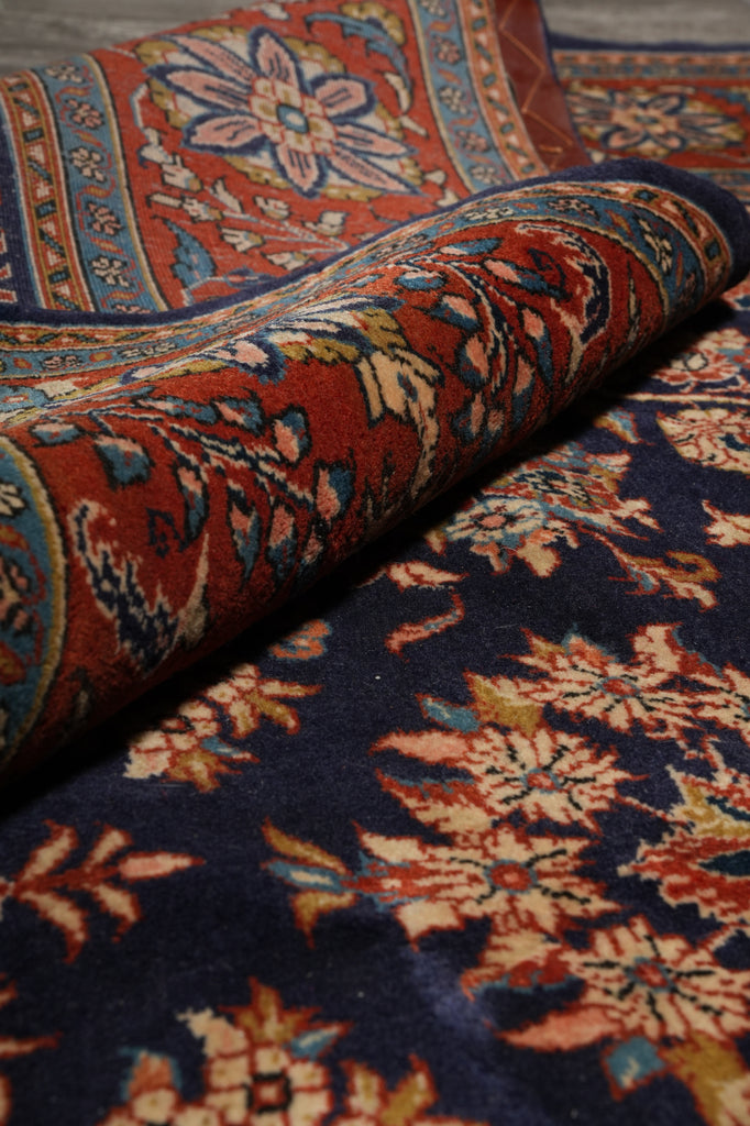 7.3 x 9.5 Dark Blue Fine Quality Persian Sarouk Rug 72321
