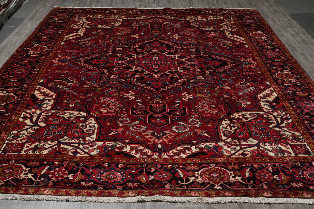 10 x 12.8 Authentic Persian Heriz Rug Tribal Iran #80038
