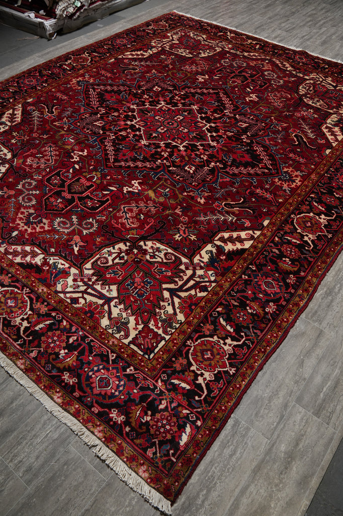 10 x 12.8 Authentic Persian Heriz Rug Tribal Iran #80038