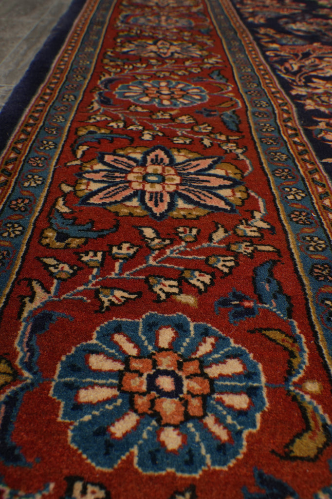7.3 x 9.5 Dark Blue Fine Quality Persian Sarouk Rug 72321