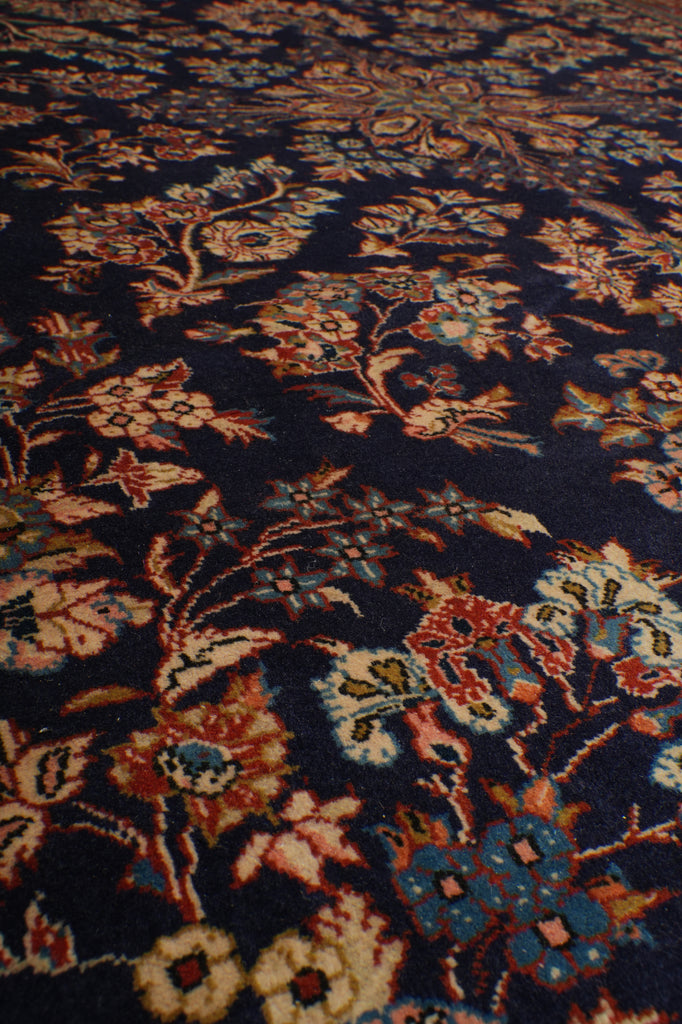 7.3 x 9.5 Dark Blue Fine Quality Persian Sarouk Rug 72321
