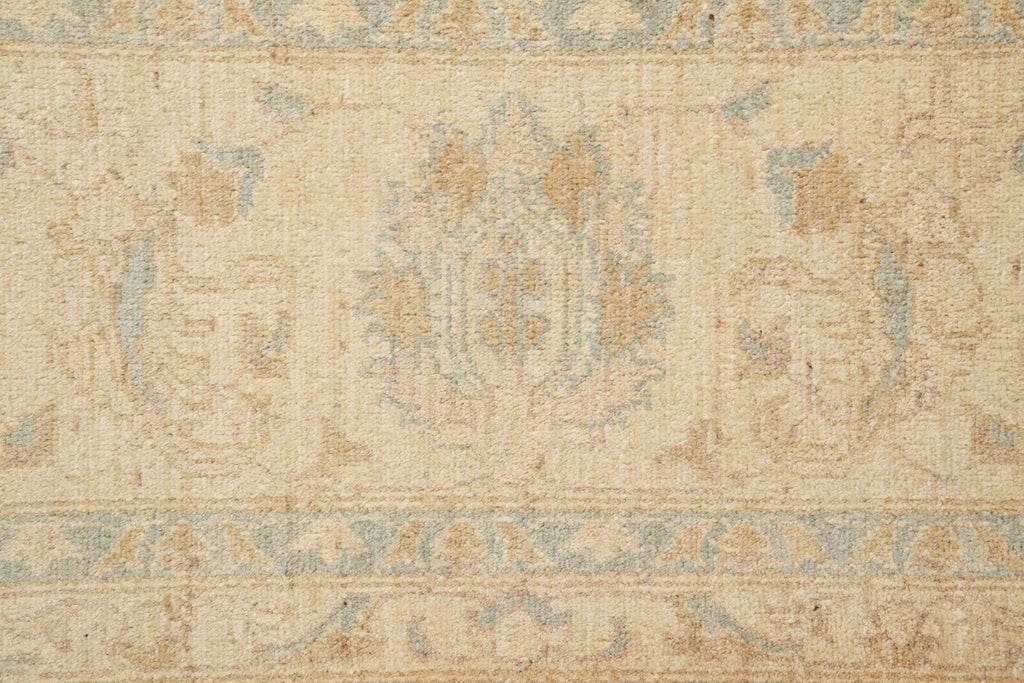9 x 11.9 Neutral Teal Blue Green Gold New Zigler Chobi Peshawar Rug #F-4197